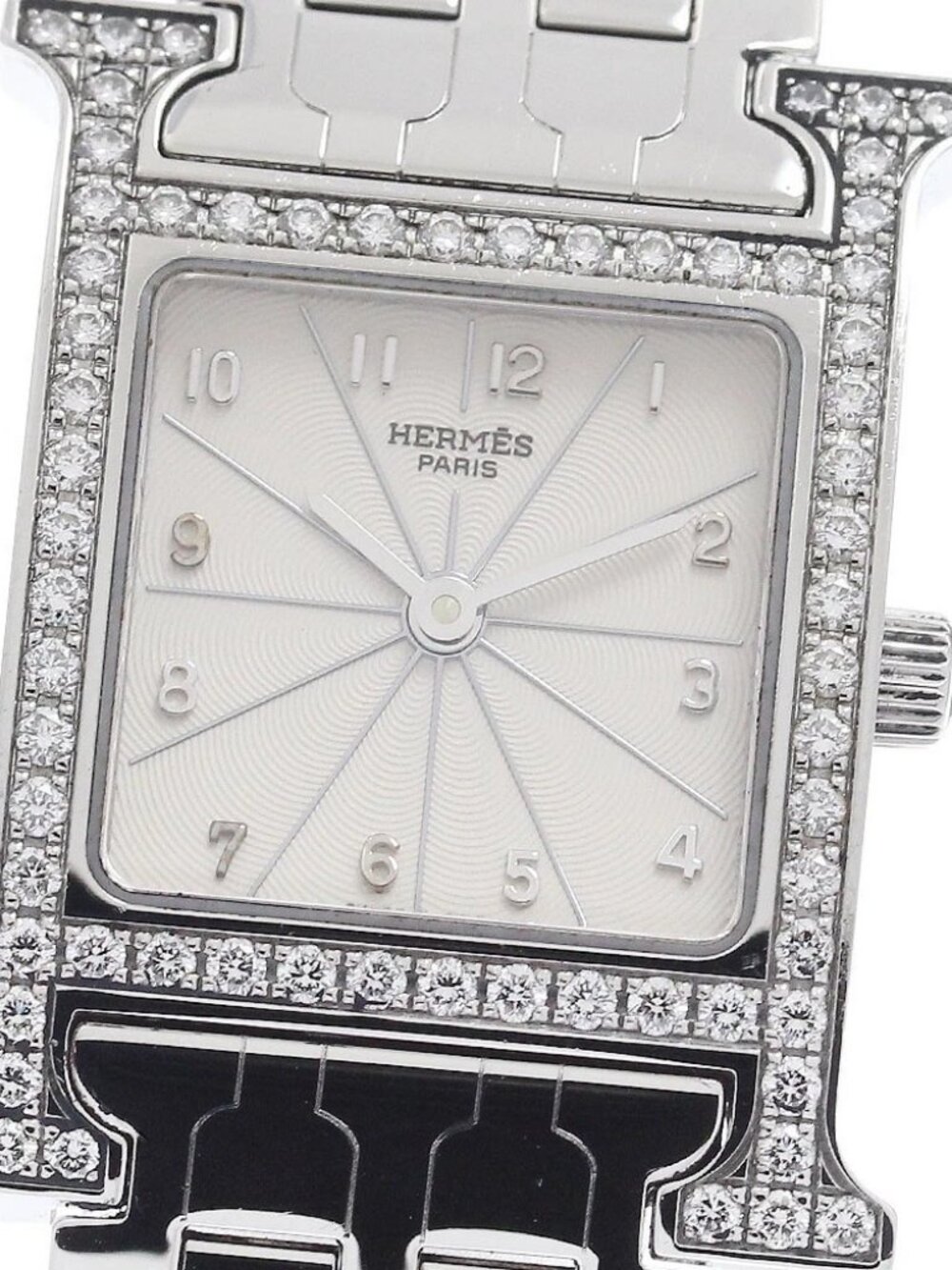 HERMES H watch HH1.230 Diamond Bezel Silver Dial Quartz Ladies Watch_953397